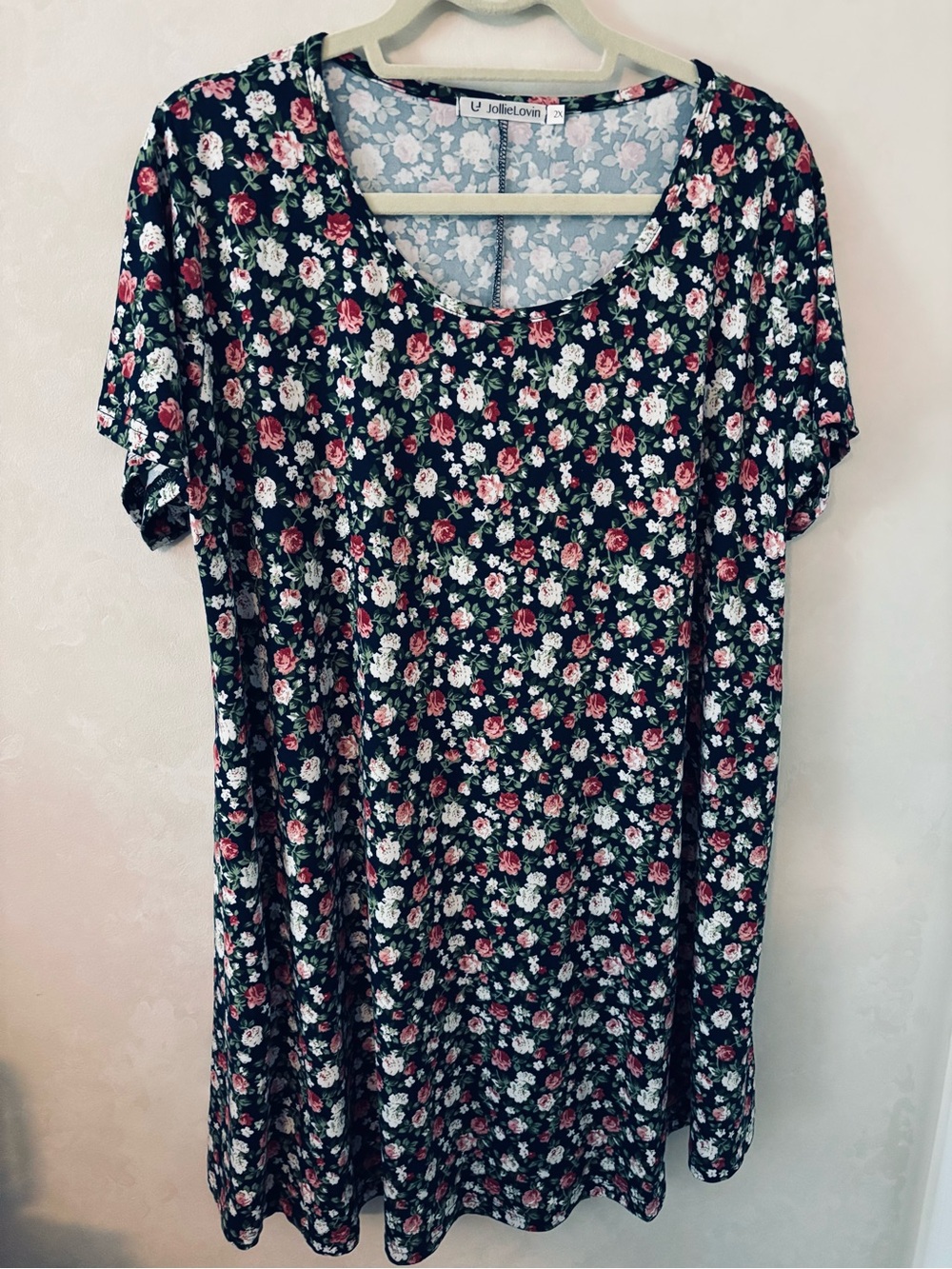 [JollieLovin] Floral Short Sleeve Dress, size 2x